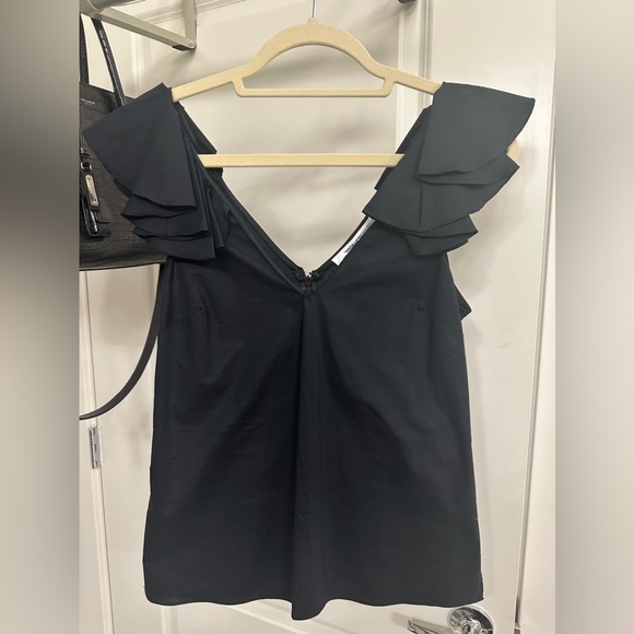 Amanda Uprichard Tops - AMANDA UPRICHARD Black Blouse with flutter sleeves